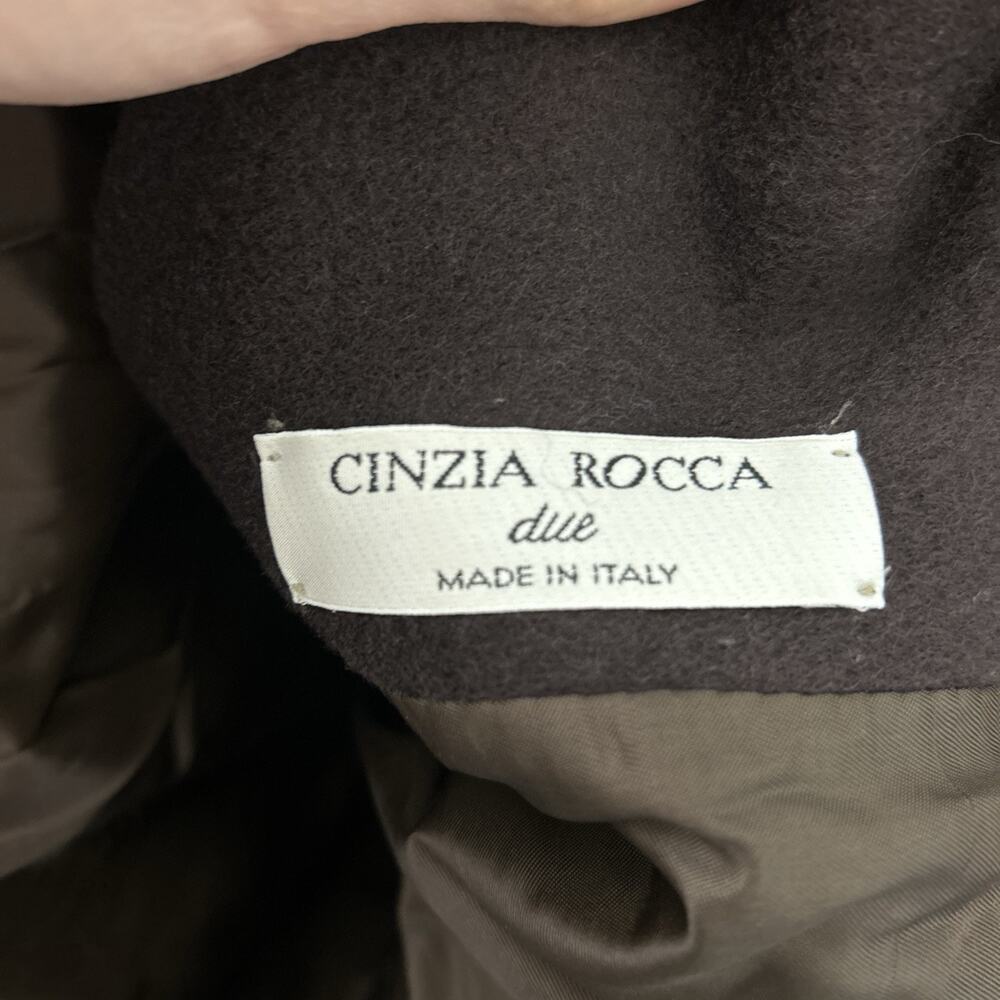 Women's Cinzia Rocca Brown Virgin Wool Coat Sz 10 Pockets Italy Lined Pockets - Picture 7 of 9